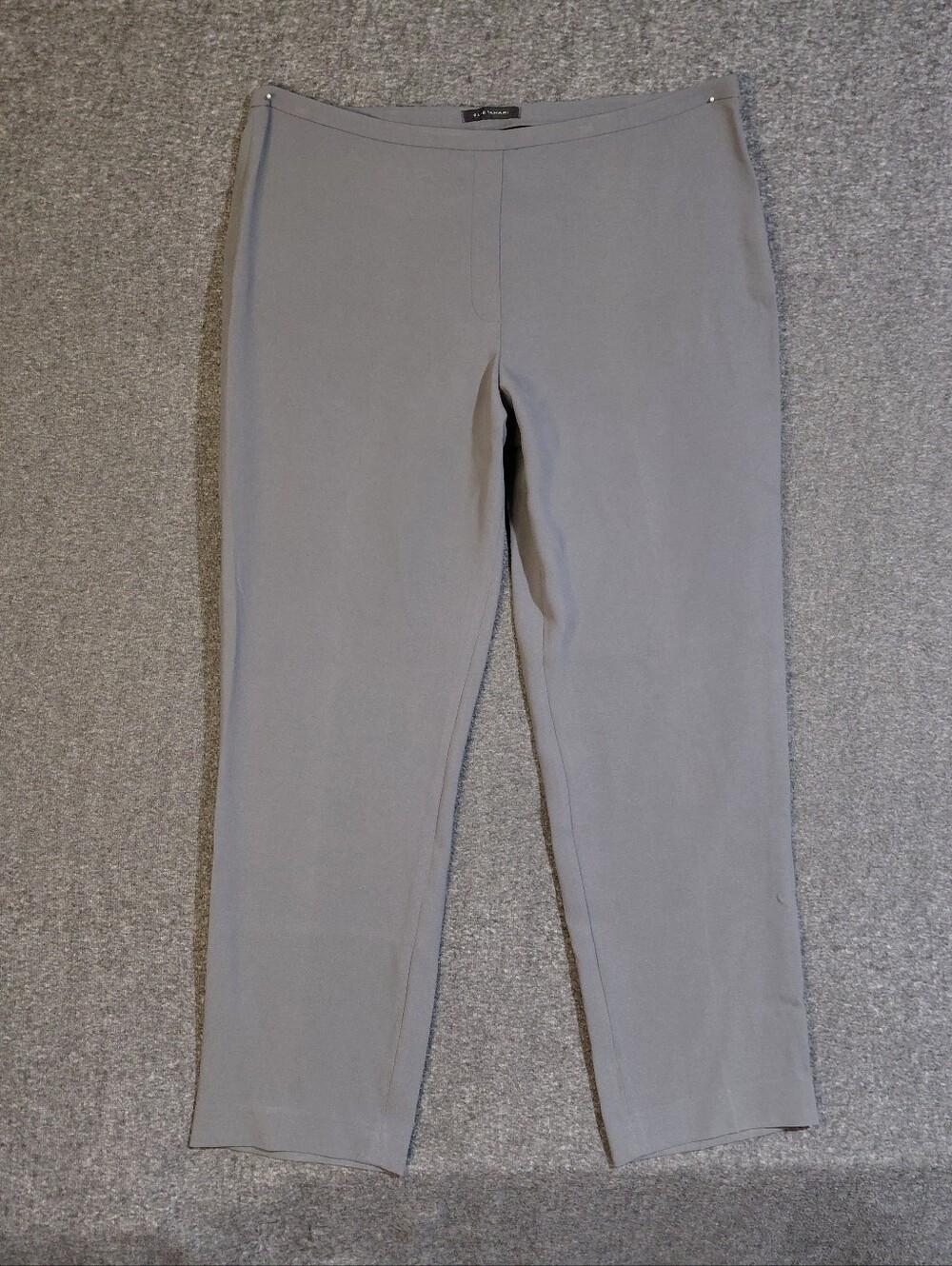 Elie Tahari Gray Mid Rise Straight Leg Trousers Sz 16